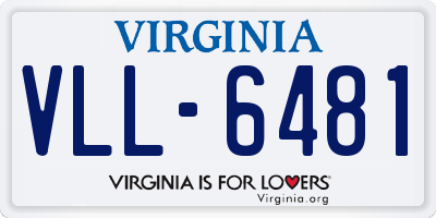 VA license plate VLL6481