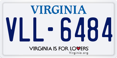 VA license plate VLL6484