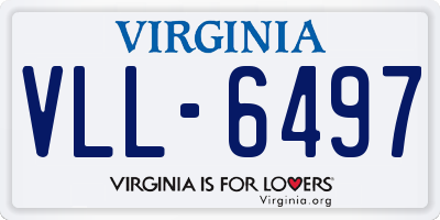 VA license plate VLL6497