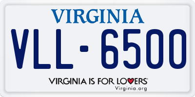 VA license plate VLL6500