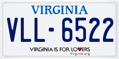 VA license plate VLL6522