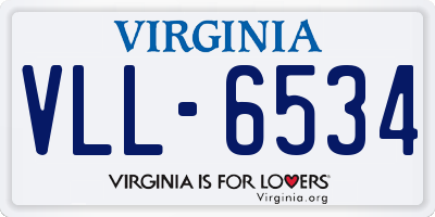 VA license plate VLL6534