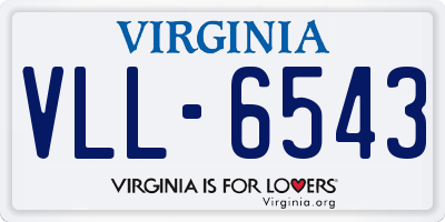 VA license plate VLL6543