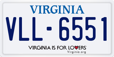 VA license plate VLL6551