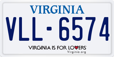 VA license plate VLL6574