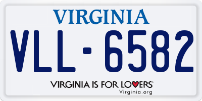 VA license plate VLL6582