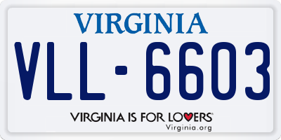 VA license plate VLL6603