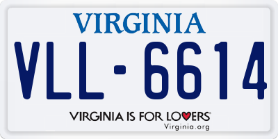 VA license plate VLL6614