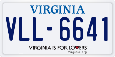 VA license plate VLL6641