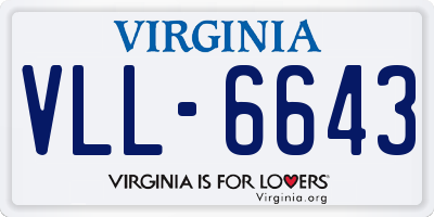 VA license plate VLL6643