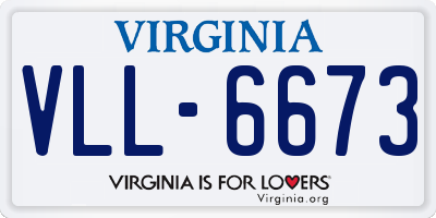 VA license plate VLL6673