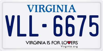 VA license plate VLL6675