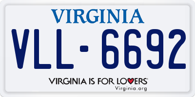 VA license plate VLL6692