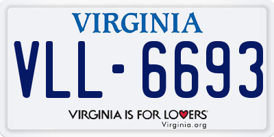 VA license plate VLL6693