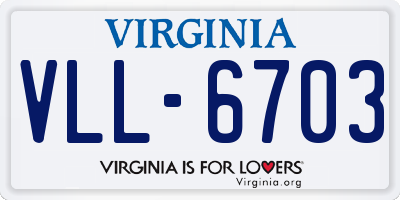 VA license plate VLL6703