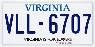 VA license plate VLL6707