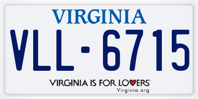 VA license plate VLL6715