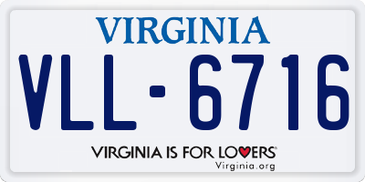 VA license plate VLL6716