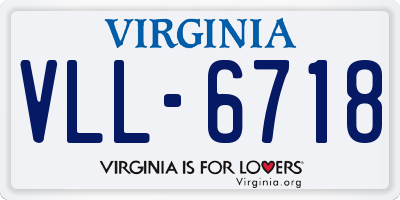 VA license plate VLL6718