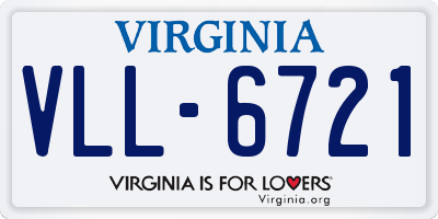 VA license plate VLL6721