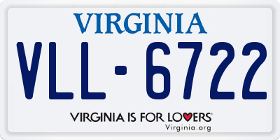 VA license plate VLL6722