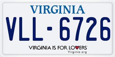 VA license plate VLL6726