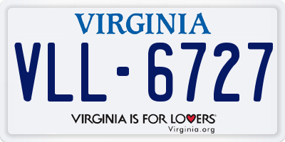 VA license plate VLL6727