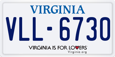 VA license plate VLL6730