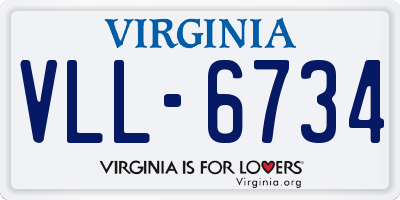 VA license plate VLL6734