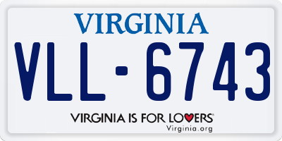 VA license plate VLL6743