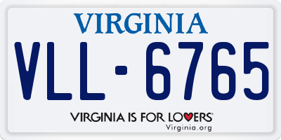 VA license plate VLL6765