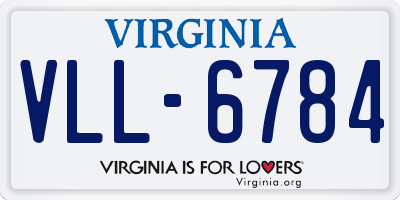 VA license plate VLL6784