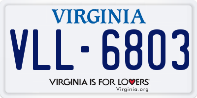 VA license plate VLL6803