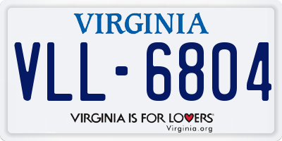 VA license plate VLL6804