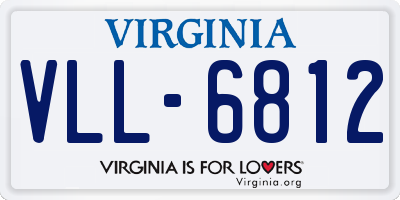 VA license plate VLL6812