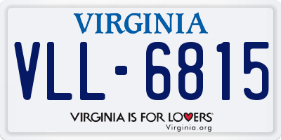 VA license plate VLL6815