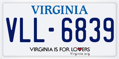 VA license plate VLL6839