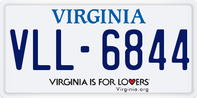 VA license plate VLL6844