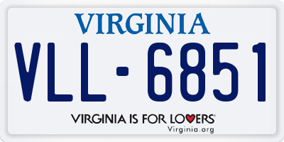 VA license plate VLL6851