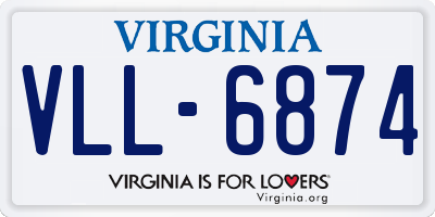 VA license plate VLL6874