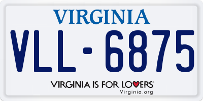 VA license plate VLL6875