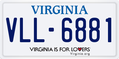 VA license plate VLL6881