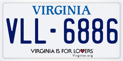 VA license plate VLL6886