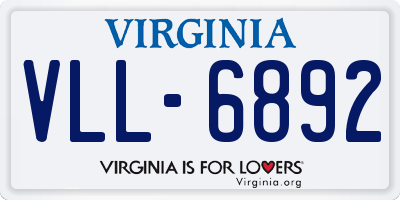 VA license plate VLL6892