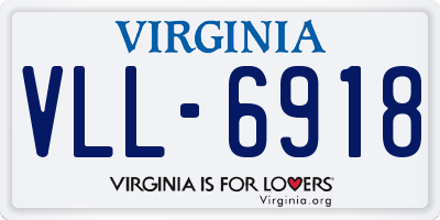 VA license plate VLL6918