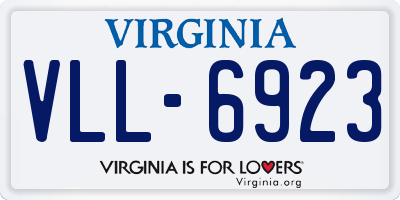 VA license plate VLL6923