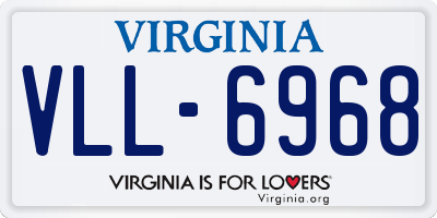 VA license plate VLL6968