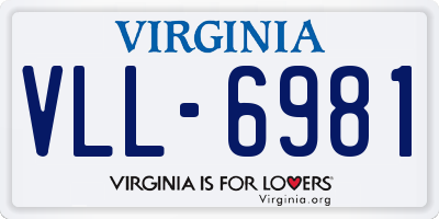 VA license plate VLL6981