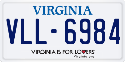 VA license plate VLL6984