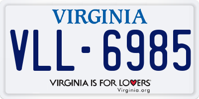 VA license plate VLL6985